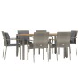 Set comedor jardín 7 pzas y cojines ratán sintético gris en Conjuntos de jardín | Comprar online en Foru.es