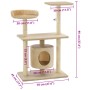Rascador para gatos con postes rascadores de sisal 95 cm beige en Mobiliario para gatos | Comprar online en Foru.es