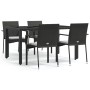 Set de muebles jardín 5 pzas con cojines ratán sintético negro en Conjuntos de jardín | Comprar online en Foru.es