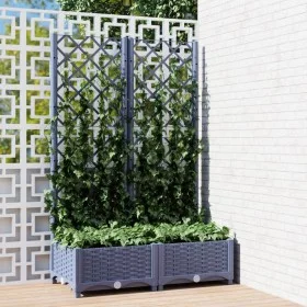 Jardinera con enrejado PP gris oscuro 80x40x121,5 cm de vidaXL, Maceteros y jardineras - Ref: Foro24-318250, Precio: 55,38 €,...