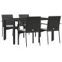 Set de muebles jardín 5 pzas con cojines ratán sintético negro en Conjuntos de jardín | Comprar online en Foru.es