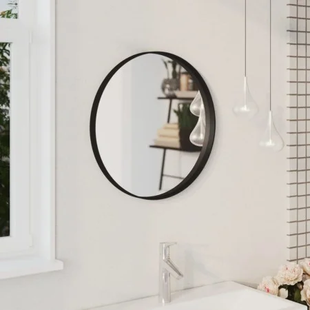Espejo de pared negro 50 cm de vidaXL, Espejos - Ref: Foro24-322294, Precio: 48,39 €, Descuento: %