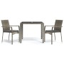 Set comedor de jardín 3 piezas con cojines ratán sintético gris en Conjuntos de jardín | Comprar online en Foru.es