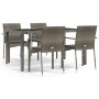 Set comedor de jardín 5 piezas con cojines ratán sintético gris en Conjuntos de jardín | Comprar online en Foru.es