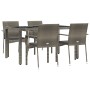 Set comedor de jardín 5 piezas con cojines ratán sintético gris en Conjuntos de jardín | Comprar online en Foru.es