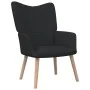 Sillón de relax con reposapiés tela negro de vidaXL, Sillones - Ref: Foro24-327936, Precio: 135,28 €, Descuento: %