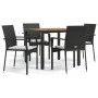 Set de muebles jardín 5 pzas con cojines ratán sintético negro en Conjuntos de jardín | Comprar online en Foru.es