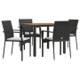 Set de muebles jardín 5 pzas con cojines ratán sintético negro en Conjuntos de jardín | Comprar online en Foru.es