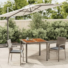 Set comedor de jardín 3 piezas con cojines ratán sintético gris en Conjuntos de jardín | Comprar online en Foru.es