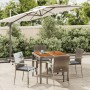 Set comedor de jardín 5 piezas con cojines ratán sintético gris en Conjuntos de jardín | Comprar online en Foru.es