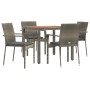 Set comedor de jardín 5 piezas con cojines ratán sintético gris en Conjuntos de jardín | Comprar online en Foru.es