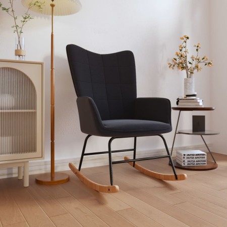 Silla mecedora de tela negra de vidaXL, Mecedoras - Ref: Foro24-328013, Precio: 122,94 €, Descuento: %