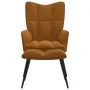 Silla de relajación con reposapiés terciopelo marrón de vidaXL, Sillones - Ref: Foro24-328092, Precio: 146,12 €, Descuento: %