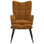 Silla de relajación con reposapiés terciopelo marrón de vidaXL, Sillones - Ref: Foro24-328092, Precio: 111,73 €, Descuento: %