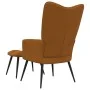 Silla de relajación con reposapiés terciopelo marrón de vidaXL, Sillones - Ref: Foro24-328092, Precio: 146,12 €, Descuento: %