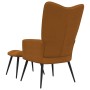 Silla de relajación con reposapiés terciopelo marrón de vidaXL, Sillones - Ref: Foro24-328092, Precio: 111,73 €, Descuento: %