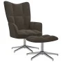 Silla de relajación con taburete terciopelo gris oscuro de vidaXL, Sillones - Ref: Foro24-328129, Precio: 152,08 €, Descuento: %