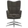 Silla de relajación con taburete terciopelo gris oscuro de vidaXL, Sillones - Ref: Foro24-328129, Precio: 152,08 €, Descuento: %