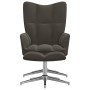 Silla de relajación con taburete terciopelo gris oscuro de vidaXL, Sillones - Ref: Foro24-328129, Precio: 152,74 €, Descuento: %