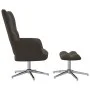 Silla de relajación con taburete terciopelo gris oscuro de vidaXL, Sillones - Ref: Foro24-328129, Precio: 152,08 €, Descuento: %