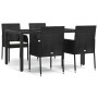 Set de muebles jardín 5 pzas con cojines ratán sintético negro en Conjuntos de jardín | Comprar online en Foru.es