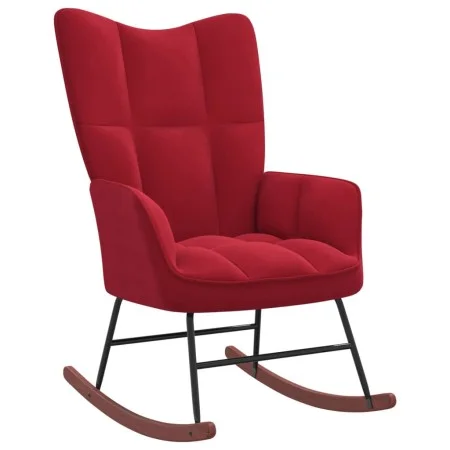 Silla mecedora de terciopelo rojo vino tinto by vidaXL, Rocking chairs - Ref: Foro24-328144, Price: 117,82 €, Discount: %