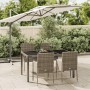 Set comedor de jardín 5 piezas con cojines ratán sintético gris en Conjuntos de jardín | Comprar online en Foru.es