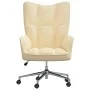 Silla de relajación de terciopelo blanco crema de vidaXL, Sillones - Ref: Foro24-328170, Precio: 146,36 €, Descuento: %