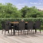 Set de comedor de jardín 9 pzas y cojines ratán sintético negro en Conjuntos de jardín | Comprar online en Foru.es