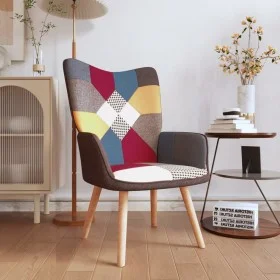 Silla de relajación de tela patchwork de vidaXL, Sillones - Ref: Foro24-328183, Precio: 112,58 €, Descuento: %