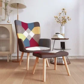 Silla de relajación con reposapiés tela patchwork de vidaXL, Sillones - Ref: Foro24-328184, Precio: 127,04 €, Descuento: %