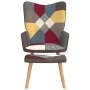 Silla de relajación con reposapiés tela patchwork de vidaXL, Sillones - Ref: Foro24-328184, Precio: 127,04 €, Descuento: %