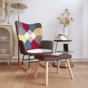 Silla mecedora con reposapiés tela patchwork de vidaXL, Mecedoras - Ref: Foro24-328192, Precio: 124,12 €, Descuento: %