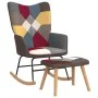 Silla mecedora con reposapiés tela patchwork de vidaXL, Mecedoras - Ref: Foro24-328192, Precio: 124,12 €, Descuento: %