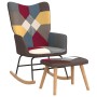 Silla mecedora con reposapiés tela patchwork de vidaXL, Mecedoras - Ref: Foro24-328192, Precio: 128,04 €, Descuento: %