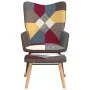 Silla mecedora con reposapiés tela patchwork de vidaXL, Mecedoras - Ref: Foro24-328192, Precio: 124,12 €, Descuento: %