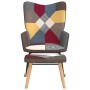Silla mecedora con reposapiés tela patchwork de vidaXL, Mecedoras - Ref: Foro24-328192, Precio: 128,04 €, Descuento: %