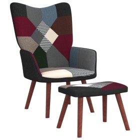 Silla de relajación con reposapiés tela patchwork de vidaXL, Sillones - Ref: Foro24-328196, Precio: 125,62 €, Descuento: %