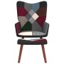 Silla de relajación con reposapiés tela patchwork de vidaXL, Sillones - Ref: Foro24-328196, Precio: 125,62 €, Descuento: %