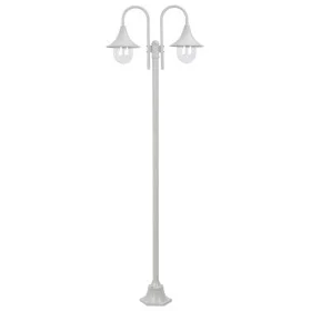 Farola de jardín con 2 luces aluminio blanca E27 220 cm de vidaXL, Iluminación de exterior - Ref: Foro24-44208, Precio: 127,4...