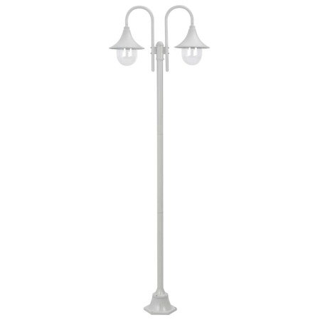 Farola de jardín con 2 luces aluminio blanca E27 220 cm de vidaXL, Iluminación de exterior - Ref: Foro24-44208, Precio: 129,9...