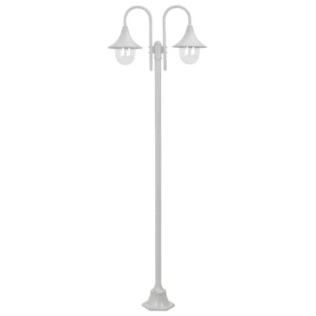 Farola de jardín con 2 luces aluminio blanca E27 220 cm de vidaXL, Iluminación de exterior - Ref: Foro24-44208, Precio: 127,4...
