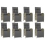 Set comedor jardín 9 pzas y cojines ratán sintético gris en Conjuntos de jardín | Comprar online en Foru.es