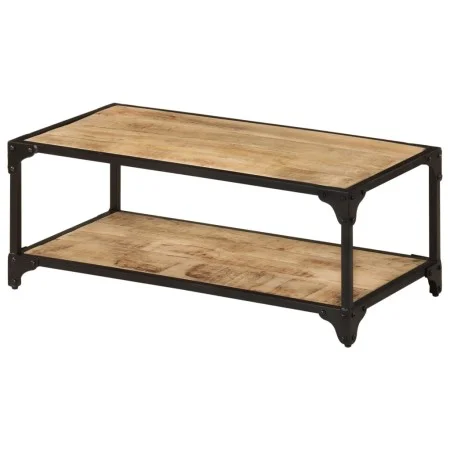 Mesa de centro de madera maciza de mango rugosa 90x45x35 cm de vidaXL, Mesas de centro - Ref: Foro24-328265, Precio: 120,61 €...
