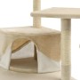 Rascador para gatos con poste de sisal 203 cm beige y blanco en Mobiliario para gatos | Comprar online en Foru.es
