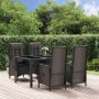 Set de muebles jardín 5 pzas con cojines ratán sintético negro en Conjuntos de jardín | Comprar online en Foru.es