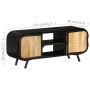 Mueble para TV de madera maciza de mango rugosa 110x30x45 cm de vidaXL, Muebles TV - Ref: Foro24-328414, Precio: 127,80 €, De...