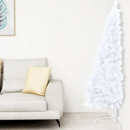 Medio árbol de Navidad artificial con soporte PVC blanco 180 cm de vidaXL, Arboles de navidad - Ref: Foro24-328419, Precio: 3...
