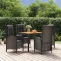 Set de muebles jardín 5 pzas con cojines ratán sintético negro en Conjuntos de jardín | Comprar online en Foru.es