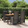 Set de muebles jardín 5 pzas con cojines ratán sintético negro en Conjuntos de jardín | Comprar online en Foru.es